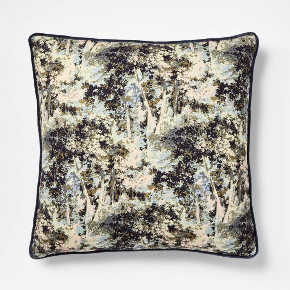 24"x24" Abstract Tree Printed Throw Pillow with Gu Navy